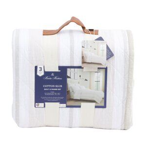 BROOKS BROTHERS Slub Stripe Quilt Set